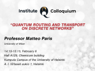 InstituteQ Colloquium: Matteo Paris