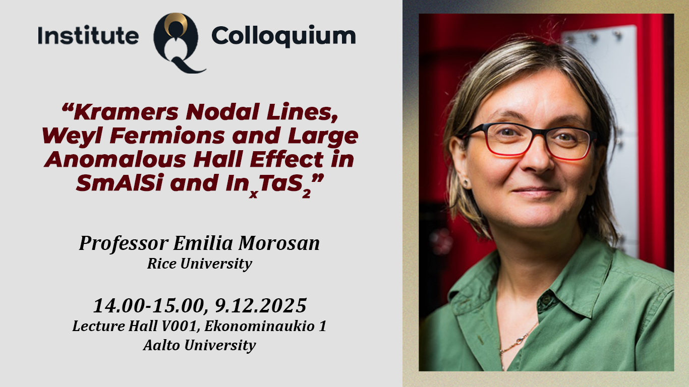 InstituteQ Colloquium: Professor Emilia Morosan